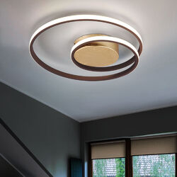 LED Luxus Decken Lampe DIMMBAR Küchen Beleuchtung Ring Design Flur Leuchte rost 