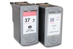 2x XXL Drucker Patrone für Canon PG-37 CL-38 Pixma mp190 black/color