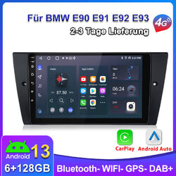 9" Android 13 Carplay Autoradio Für BMW E90 E91 E92 DAB+ GPS NAVI SWC RDS 6+128G