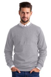 Herren Slim-Fit Sweater Pullover Rundhals Crew Langarm Lässige Baumwolle Jumper