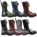 Alpha Rangers 14-loch Boot Festival Army Gothic Leder Springerstiefel Stahlkappe