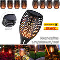 Solarleuchte 96 LED Garten Beleuchtung Solar Licht Lampe Fackel Leuchte Flamme