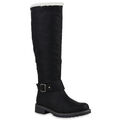 Warm Gefütterte Damen Stiefel Biker Boots Winter Bikerstiefel 897091 New Look