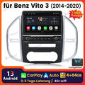 DAB Für Mercedes Benz Vito W447 10.1" Autoradio GPS Navi Android13 CarPlay 4+64G