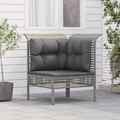 Garten Lounge Set mit Kissen Sofa Garnitur Gartenmöbel Grau Poly Rattan vidaXL