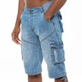 "Kruze Herren Kampfshorts Cargo Denim halbe Hose Big King alle Taillengrößen 28""-48""