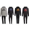 adidas Jogginganzug Sportanzug Trainingsanzug Herren Kapuze Baumwolle schwarz