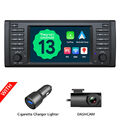 DVR+ Carplay Autoradio Für BMW 5er E39 GPS NAVI BT WIFI RDS Android 13 DAB+ 32GB