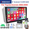 DAB+ Android 13 Autoradio GPS Navi Carplay Kam Für Toyota Avensis T25 2002-2008