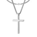 Herren Kreuz Anhänger Kette Edelstahl 18K Weißgold vergoldet silber K5614DL