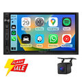 CAM+7" QLED Doppel 2 DIN Autoradio wireless Android Auto CarPlay Bluetooth Radio