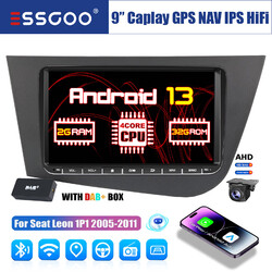 9" Autoradio Android 13 DAB+ CarPlay GPS NAV 2+32G KAM Für Seat Leon 1P1 05-2011