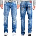 Cipo & Baxx Herren Jeans Freizeit Hose Straight Slim Regular Fit Destroyed Denim