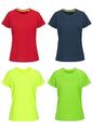 STEDMAN Damen Funktionsshirt T-Shirt Kurzarm Shirt Basic Unifarben Fitness Sport