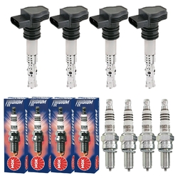 4x ESEN SKV Zündspule +4x NGK Zündkerze Iridium IX passend für Fiat Doblo 119