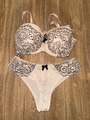 Hunkemöller BH (Größe 85D) und Slip (Größe L) zartes rosa mit Spitze