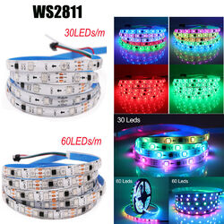 5V 12V WS2812B RGB LED Streifen Strip Band Lichtleiste Individuell Adressierbar