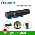 Olight Baton 3 Pro Max Aufladbare EDC Taschenlampe USB LED Akku 2500 Lumen CW