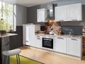 Landhaus Küchenblock Premium 300 cm mit Glaskeramik Kochfeld in Lacklaminat