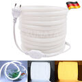 220V 230V Neon LED Strip Streifen 360° Rund Flex Lichtschlauch Leiste Band Außen