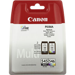 Canon Druckerpatrone PG-545, CL-546 Original Kombi-Pack Schwarz, Cyan, Magent...