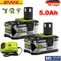 2X 18V 5AH Lithium Akku Für Ryobi One+ Plus RB18L50 P108 RB18L40 /P117 Ladegerät