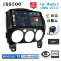 Carplay Android 13 Autoradio DAB+ KAM 9" WiFi GPS Navi RDS Für Mazda 2 2007-2013