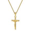 Kreuz Anhänger Kette vergoldet Gold 750 18K Damen Herren WASSERFEST K6131DL