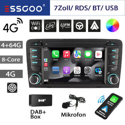 DAB+ 4+64G Für Audi A3 S3 RS3 8P 8V 7" Carplay Android 13 Autoradio GPS RDS Navi