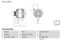 Bosch 0 986 083 260 14V 120A Drehstromgenerator Lichtmaschine für FORD