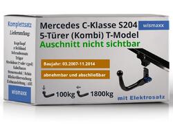 AHK vertikal abnehmbar für Mercedes C-Klasse S204 07-14 +7polig E-Satz ABE