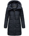 Marikoo Damen warme Winter Steppjacke Stepp Parka Mantel lang mit Kapuze B987