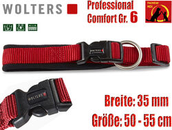 Wolters Halsband Professional Comfort Gr. 6 Hundehalsband gepolstert rot-schwarz