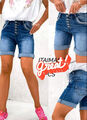 S  Short   Jeans Short  mit Pailletten an der Tasche zum krempeln   Hose