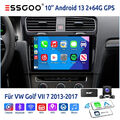 DAB+ Autoradio Carplay Android 13 64G GPS Navi KAM Für VW Golf MK7 VII 2013-2017