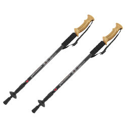 2 Stk. Teleskop Nordic Walking Stöcke Wanderstöcke Antischock 65-135cm Alu Kork