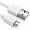 deleyCON 3m Micro USB Kabel Sync + Ladekabel Tablet Smartphone & Co Weiß