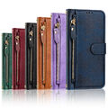 Handyhülle für Samsung S24 S23 S22 S21 S20 S10 Note 20 Anti-Fall Zip Wallet Case