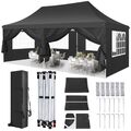 Faltpavillon 3x6m Pavillon Faltbar Gartenpavillon Partyzelt mit 6 Seitenwänden