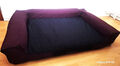 Hundebett XL Hundekörb Hundesofa (Lila/schwarz, L100 x B65 x H17cm)