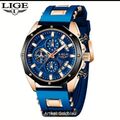 Herren Edelstahl Armbanduhr *LIGE*, Sport Uhr, Quarz, wasserdichte, Chronograph.