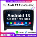 6+128G Für Audi TT 8J 2006-2014 8Kern Carplay Autoradio Android GPS NAVI BT DAB+