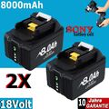 2er-Pack 18V 8000mAh Akku Für Makita BL1850 BL1830 LXT BL1860B Li-ion BL1820 Led