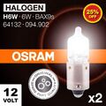 2x OSRAM H6W Standlicht 12V 6W 3200K BAX9s KFZ AUTOLAMPEN Glühlampe Blinkleuchte