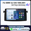 Carplay Android13 Für BMW 3er E46 1998-2001 Autoradio 4G WIFI GPS DAB 4+64 8Kern