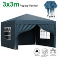 3x3M Pop-up Pavillon Gartenzelt Faltpavillon Pergola Sonnenschutz UV Partyzelt