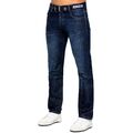 Enzo Jeans Herren Gerades Bein Hose Regular Fit Gratis Gürtel Denim UK Größen