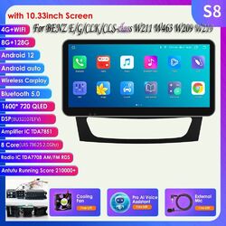 128GB Carplay Android 12 Für Benz CLS E-Class W211 W219 Autoradio GPS Navi WIFI