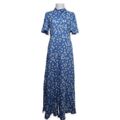 Y.A.S, Maxikleid, Größe: S, Blau/Weiß, Blumen, Damen #Olp