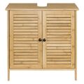 Badschrank Bambus Waschbecken Unterschrank Waschtisch Badmöbel Natur 0017yw